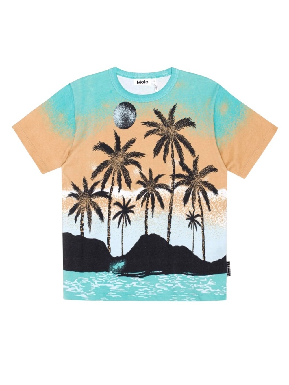 Molo Riley T-Shirt Holiday Island Palm Tree Hawaii Boys Size 4 Organic Cotton